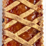 A pie with a lattice pattern on top.